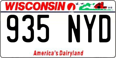 WI license plate 935NYD