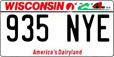 WI license plate 935NYE