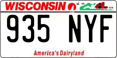 WI license plate 935NYF