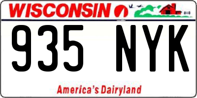 WI license plate 935NYK