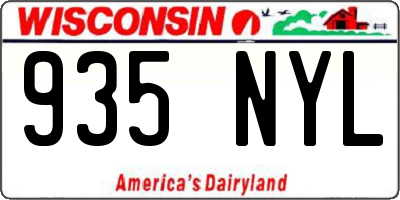 WI license plate 935NYL
