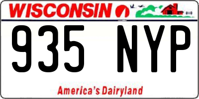 WI license plate 935NYP