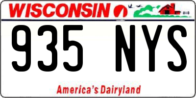 WI license plate 935NYS
