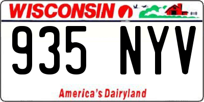 WI license plate 935NYV