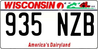 WI license plate 935NZB