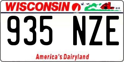 WI license plate 935NZE