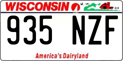 WI license plate 935NZF
