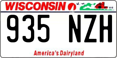 WI license plate 935NZH