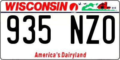 WI license plate 935NZO