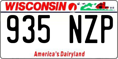 WI license plate 935NZP