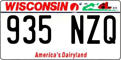 WI license plate 935NZQ