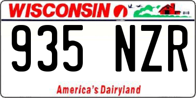 WI license plate 935NZR