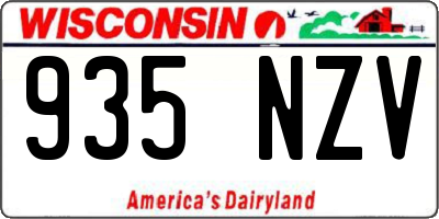 WI license plate 935NZV