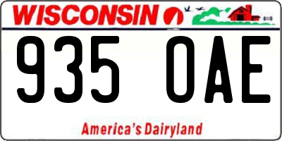 WI license plate 935OAE