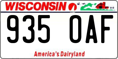 WI license plate 935OAF