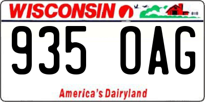 WI license plate 935OAG