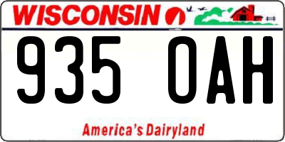 WI license plate 935OAH