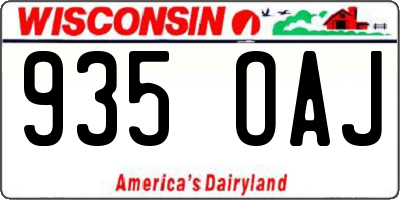 WI license plate 935OAJ