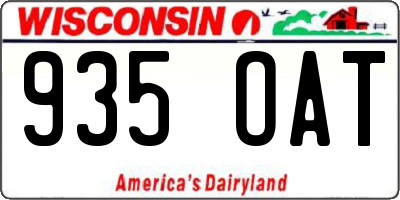 WI license plate 935OAT