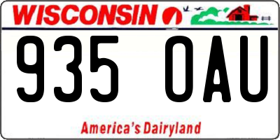 WI license plate 935OAU