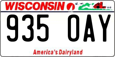 WI license plate 935OAY