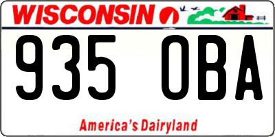WI license plate 935OBA