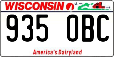 WI license plate 935OBC