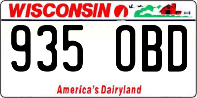 WI license plate 935OBD