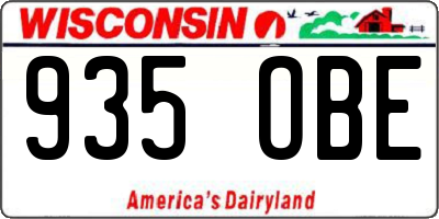 WI license plate 935OBE