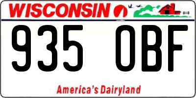 WI license plate 935OBF