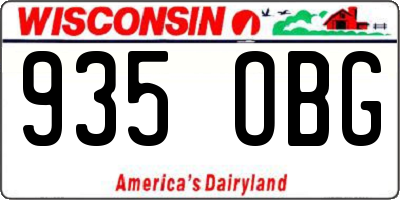 WI license plate 935OBG