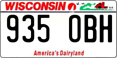 WI license plate 935OBH