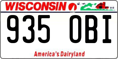 WI license plate 935OBI