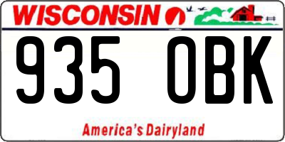 WI license plate 935OBK