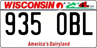 WI license plate 935OBL