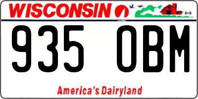 WI license plate 935OBM