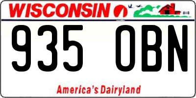 WI license plate 935OBN
