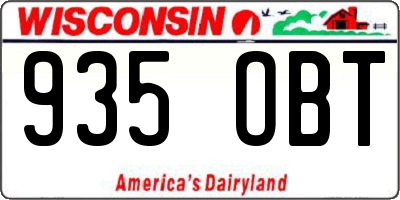 WI license plate 935OBT