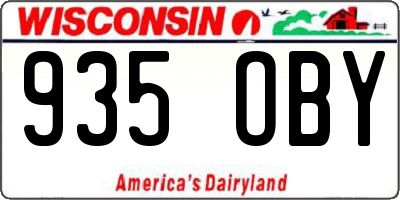 WI license plate 935OBY