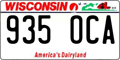 WI license plate 935OCA
