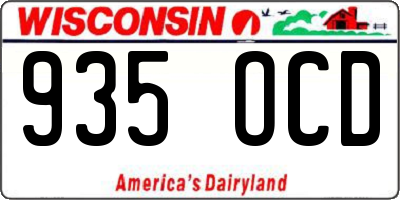 WI license plate 935OCD