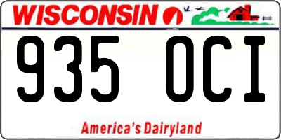 WI license plate 935OCI