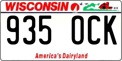 WI license plate 935OCK
