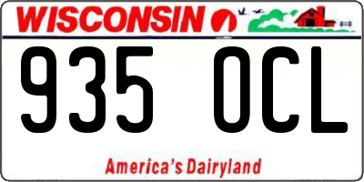 WI license plate 935OCL