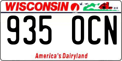 WI license plate 935OCN
