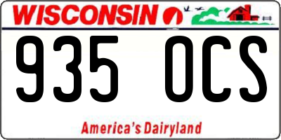 WI license plate 935OCS