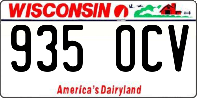 WI license plate 935OCV