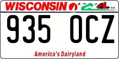 WI license plate 935OCZ
