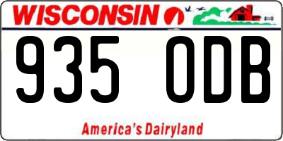 WI license plate 935ODB