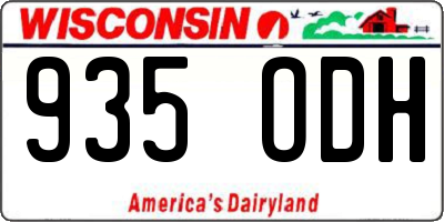 WI license plate 935ODH